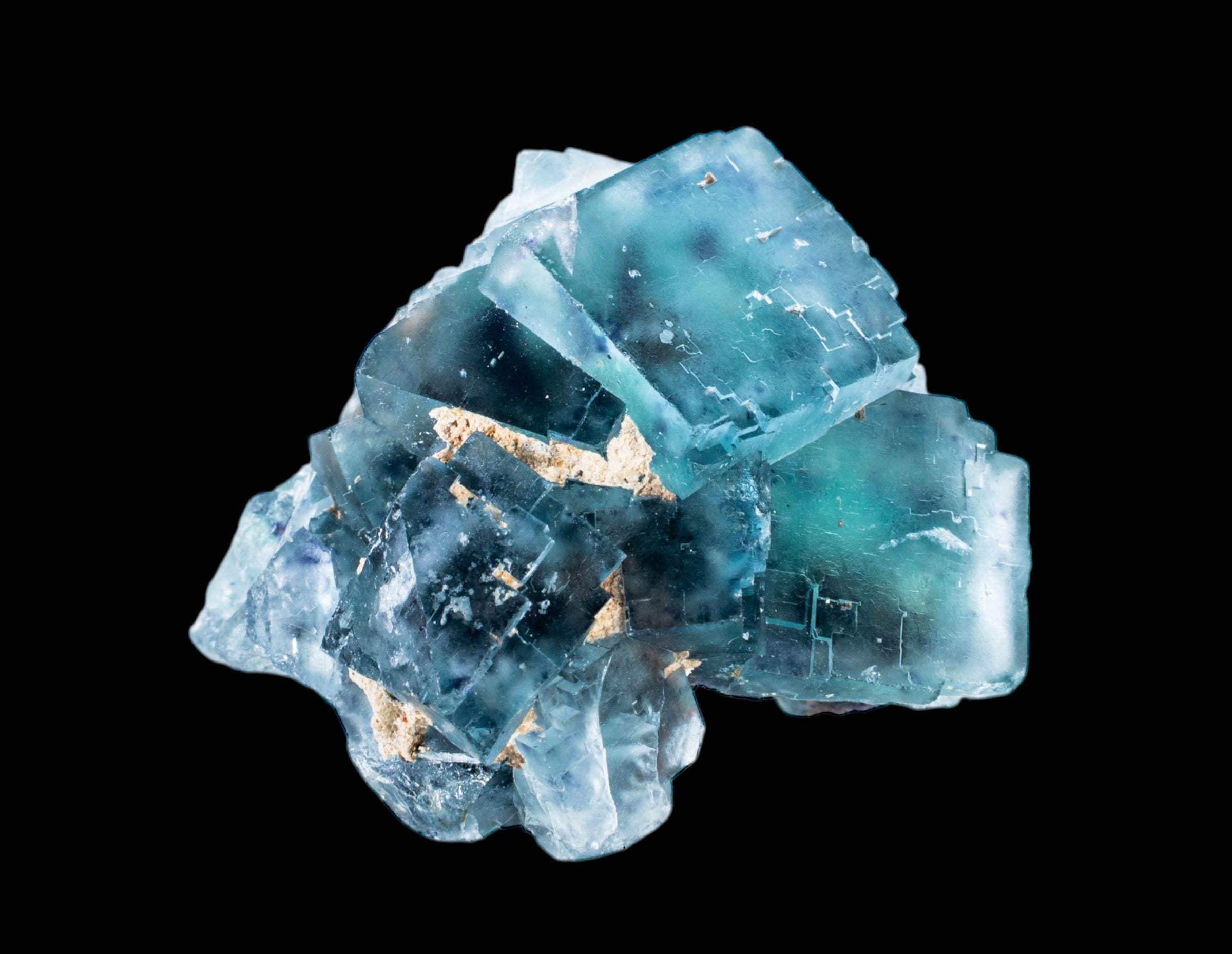 Fluorite crystal cluster from namibia, okorusu cubic fluorite on matrix, raw blue fluorite specimen, natural crystal gift for collectors