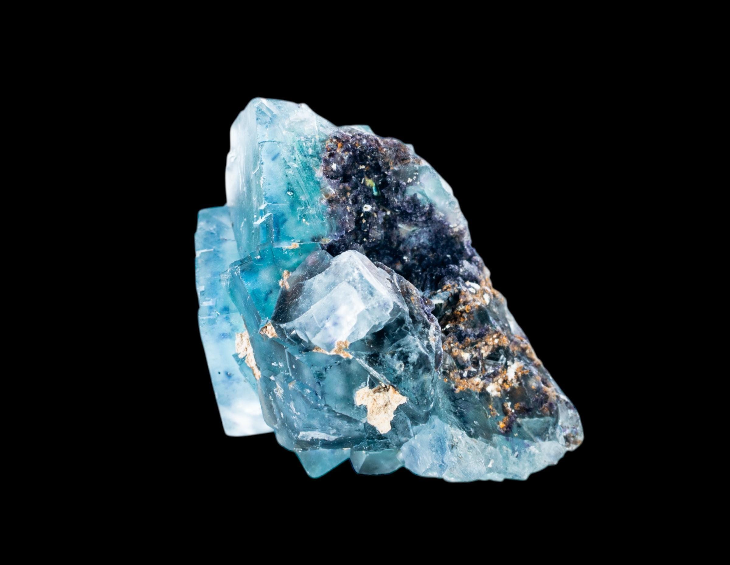 Fluorite crystal cluster from namibia, okorusu cubic fluorite on matrix, raw blue fluorite specimen, natural crystal gift for collectors - Image 2