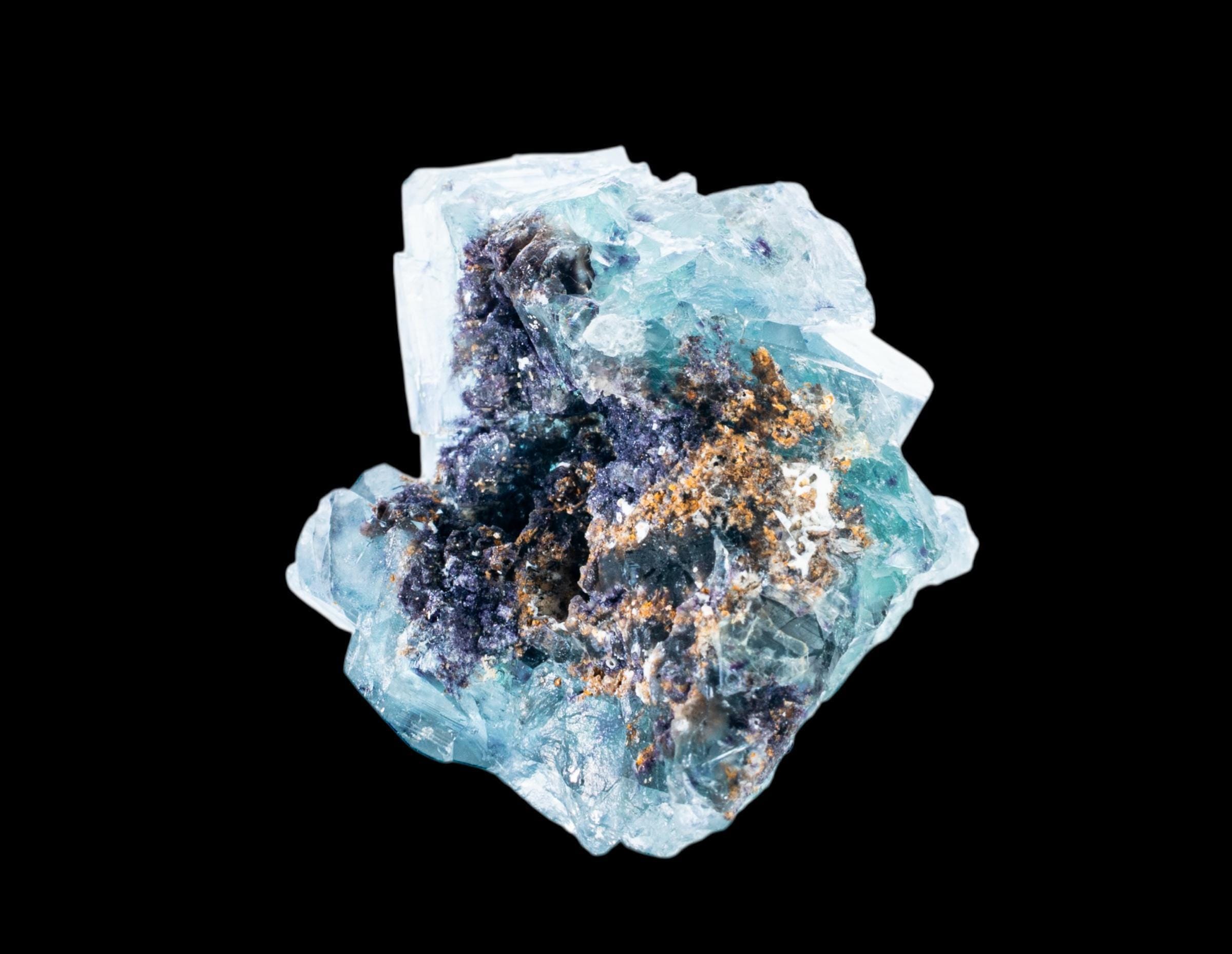 Fluorite crystal cluster from namibia, okorusu cubic fluorite on matrix, raw blue fluorite specimen, natural crystal gift for collectors - Image 5