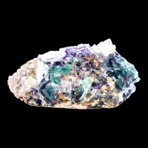 Fluorite cluster with quartz rosette okorusu fluorite crystal purple green cubic fluorite specimen namibian fluorite mineral