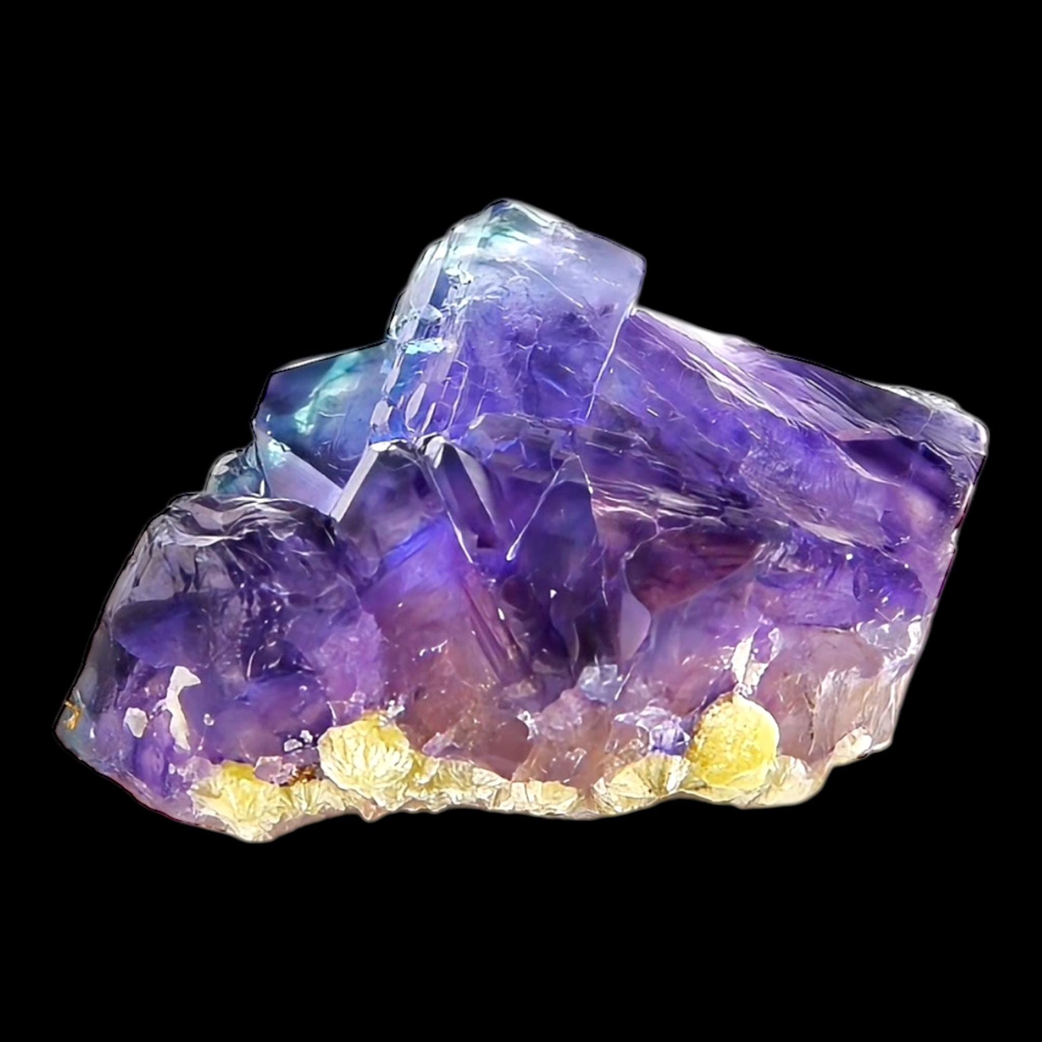 Purple fluorite crystal with blue tones, natural fluorite specimen from china, raw fluorite for collectors and home decor