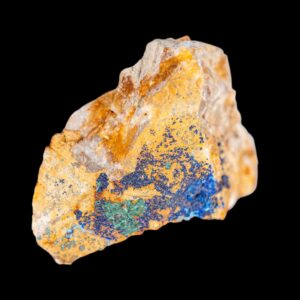 Azurite with malachite specimen, arizona copper mineral, vivid azurite crystal on matrix, natural rock from usa, crystal gift for collectors