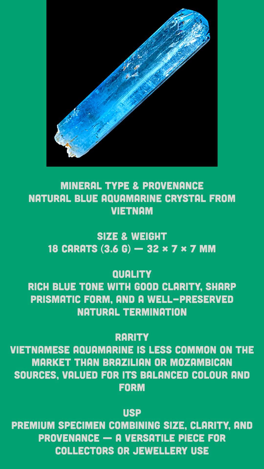 Aquamarine crystal natural blue raw aquamarine specimen with termination, aquamarine for collectors, healing aquamarine jewellery - Image 9