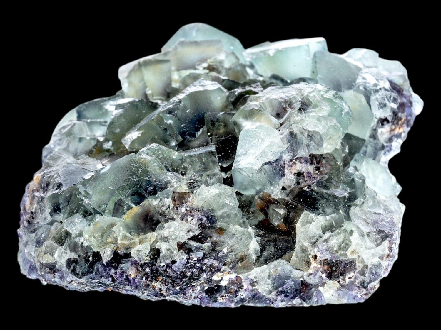 Green fluorite cluster with phantom zoning, natural cubic fluorite crystal from okorusu namibia, fluorite specimen with matrix