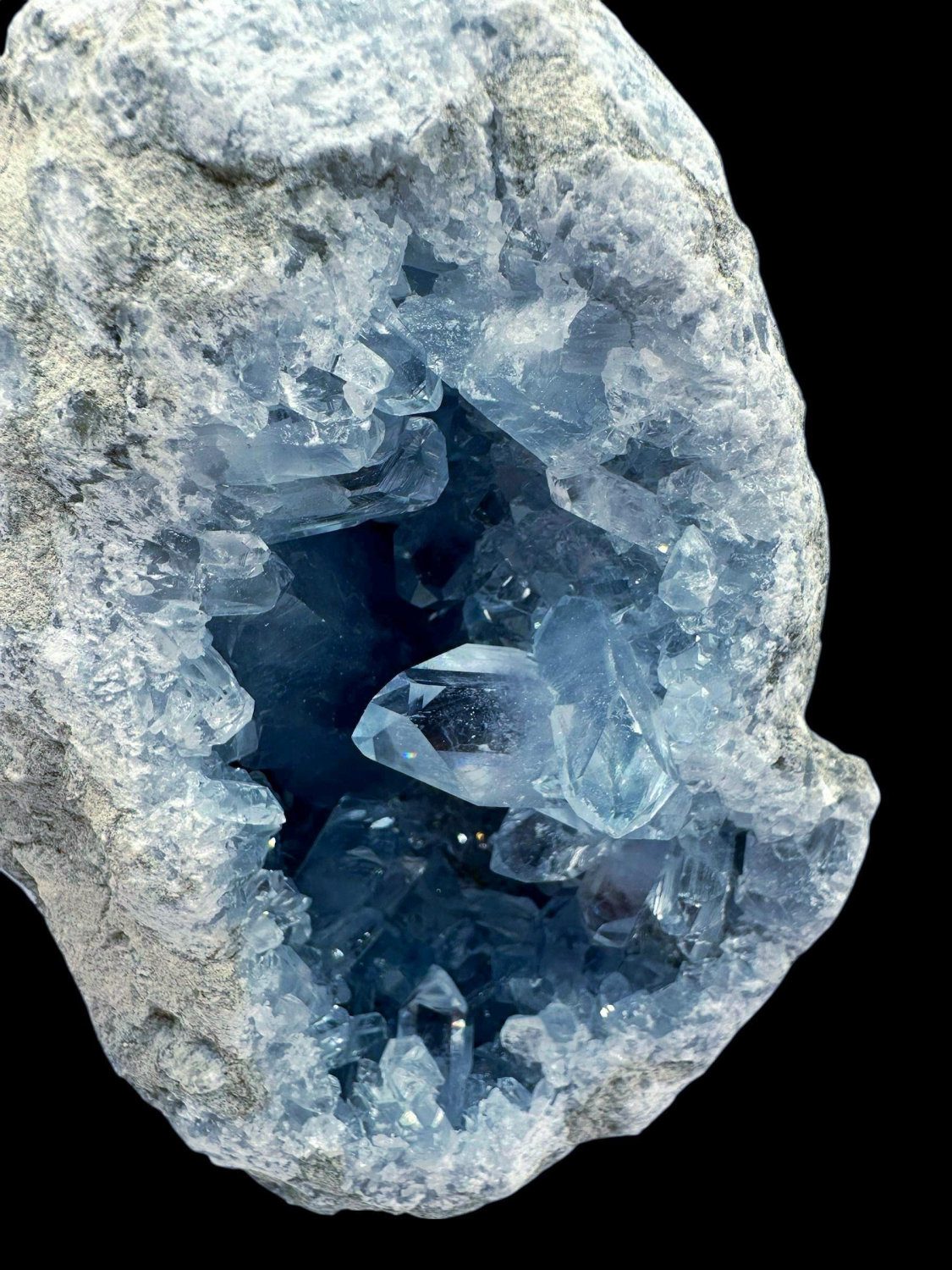 Celestite geode large crystal cluster natural celestite from madagascar for home decor or healing use display mineral - Image 4