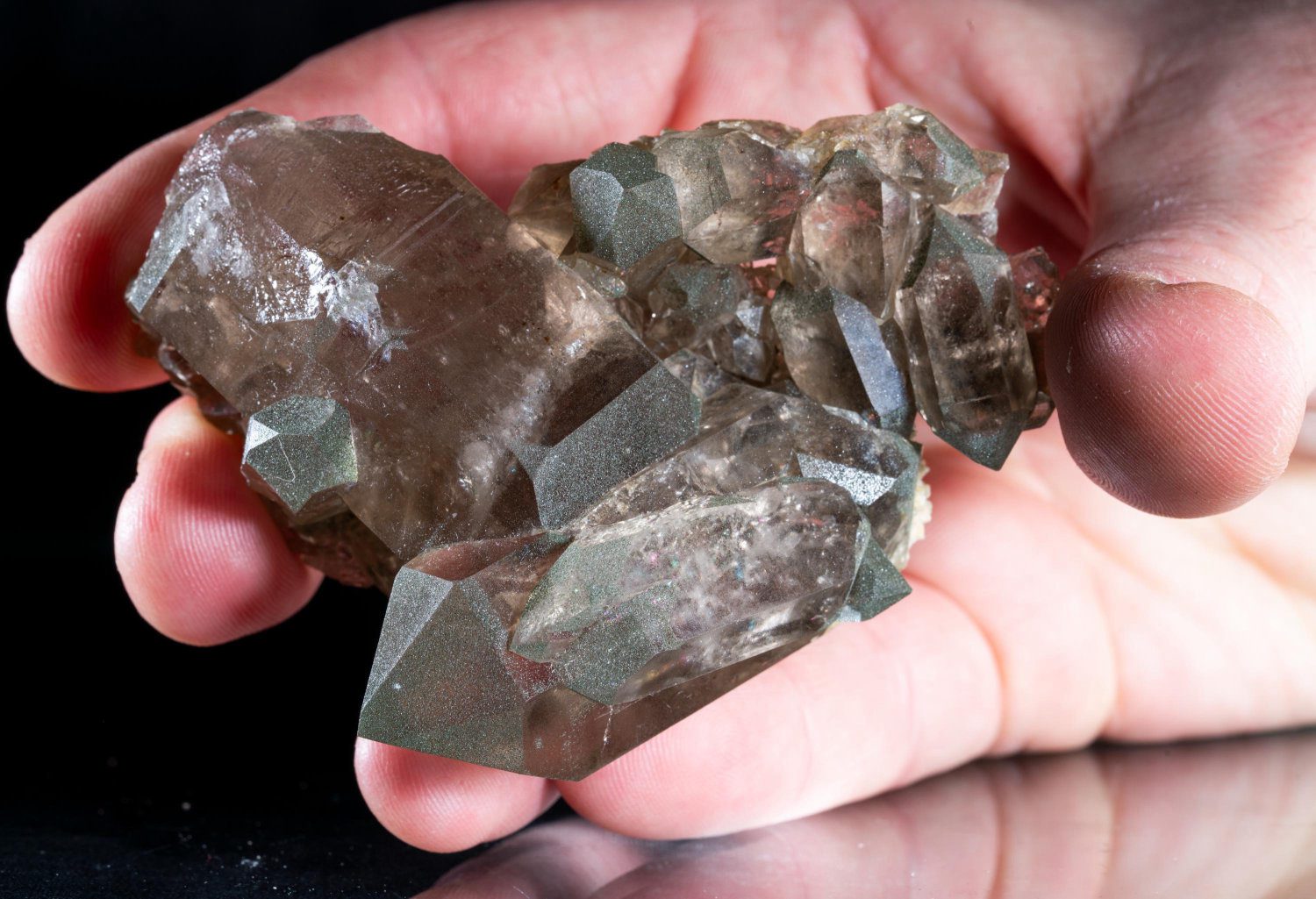 Smoky quartz crystal cluster from swiss alps, natural smoky quartz point, raw quartz specimen for collectors, crystal home decor gift - Image 2