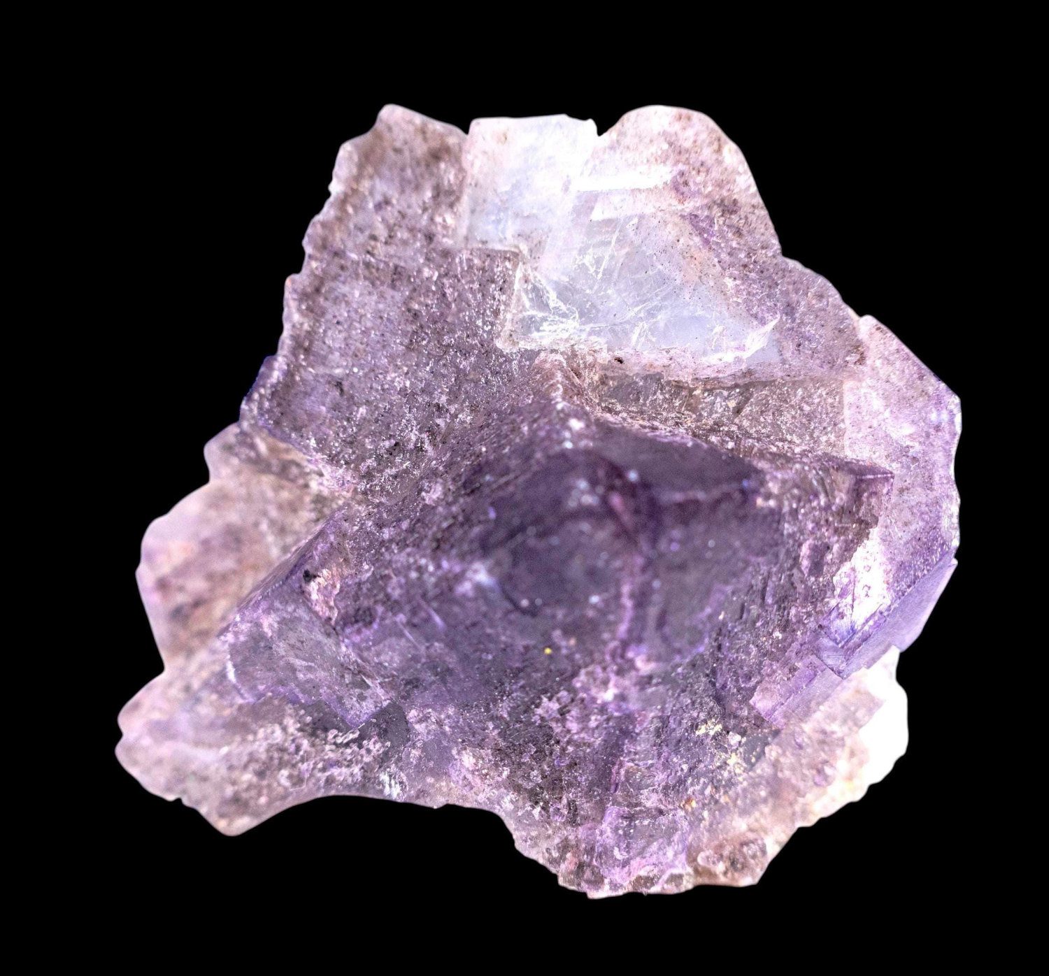 Purple fluorite crystal cluster with calcite, natural cubic fluorite from pakistan, raw fluorite specimen for collectors and home décor - Image 2