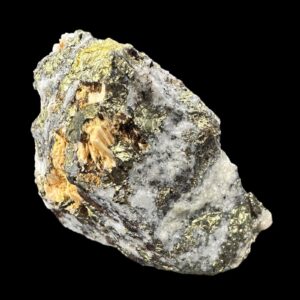 Pyrite with quartz and green mineral inclusions, raw chalcopyrite crystal from colombia, natural pyrite specimen for collectors