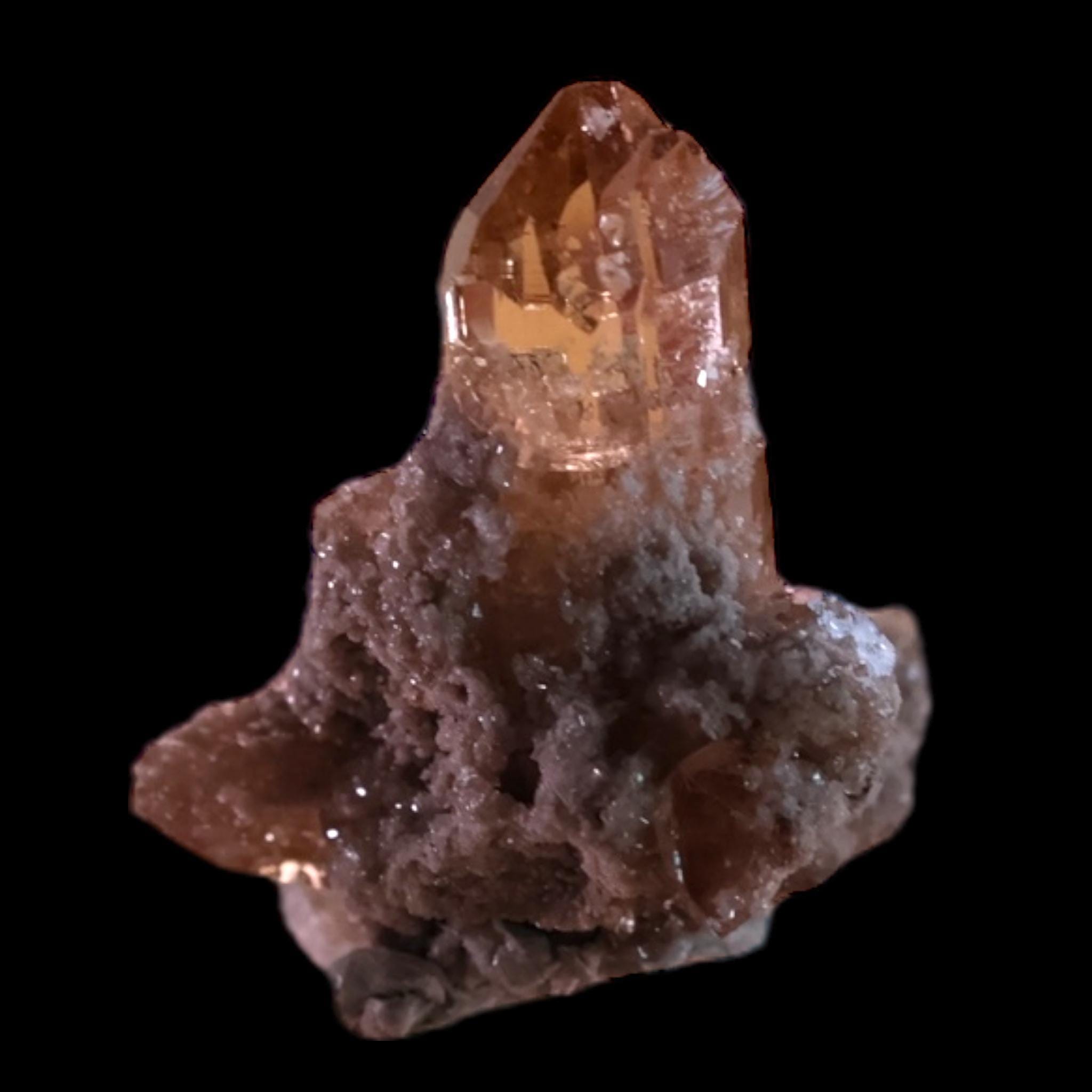 Sherry topaz crystal with bixbyite, natural amber topaz from topaz mountain utah, rare mineral specimen for collectors - Image 3