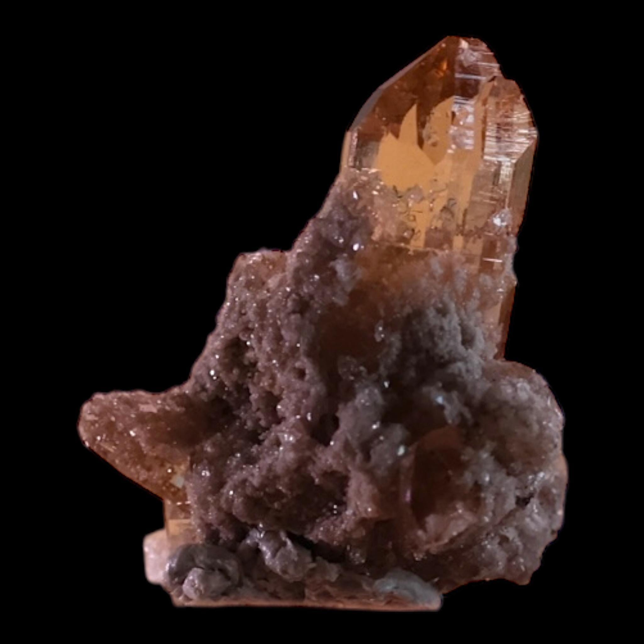 Sherry topaz crystal with bixbyite, natural amber topaz from topaz mountain utah, rare mineral specimen for collectors - Image 5