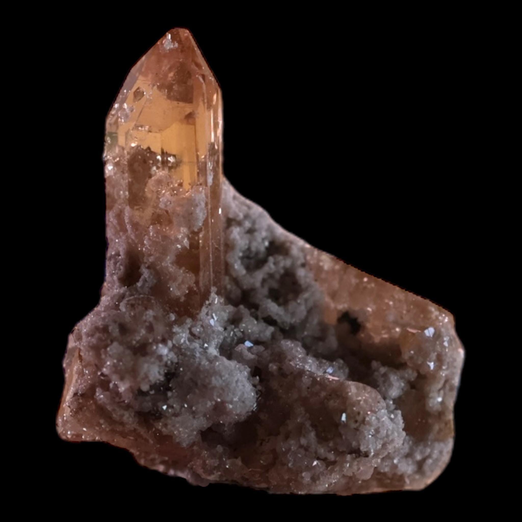 Sherry topaz crystal with bixbyite, natural amber topaz from topaz mountain utah, rare mineral specimen for collectors - Image 6