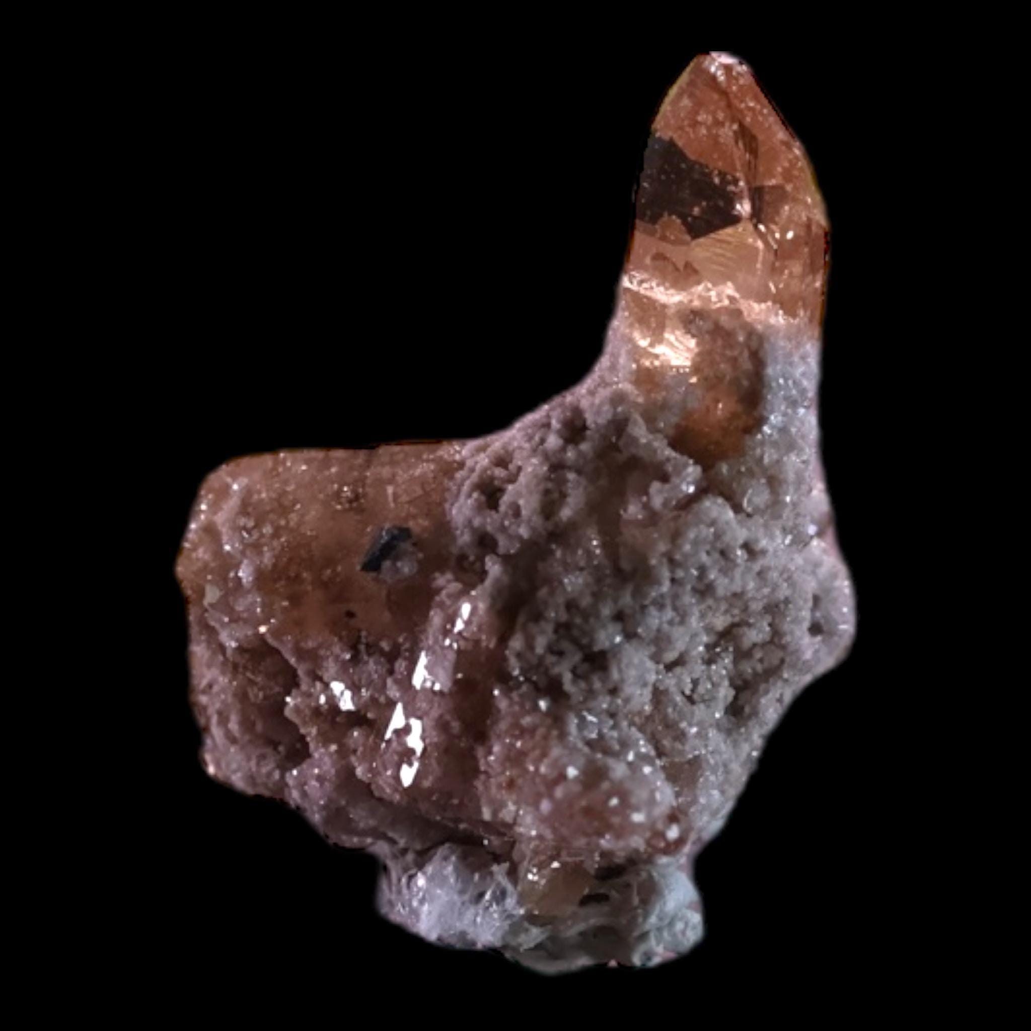 Sherry topaz crystal with bixbyite, natural amber topaz from topaz mountain utah, rare mineral specimen for collectors - Image 7