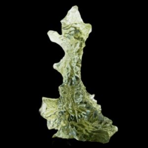 Hedgehog moldavite crystal specimen, natural czech moldavite, raw green tektite for collectors