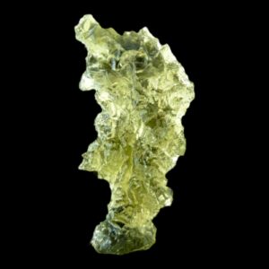 Raw moldavite crystal specimen, natural czech moldavite for collectors, rare green tektite for display
