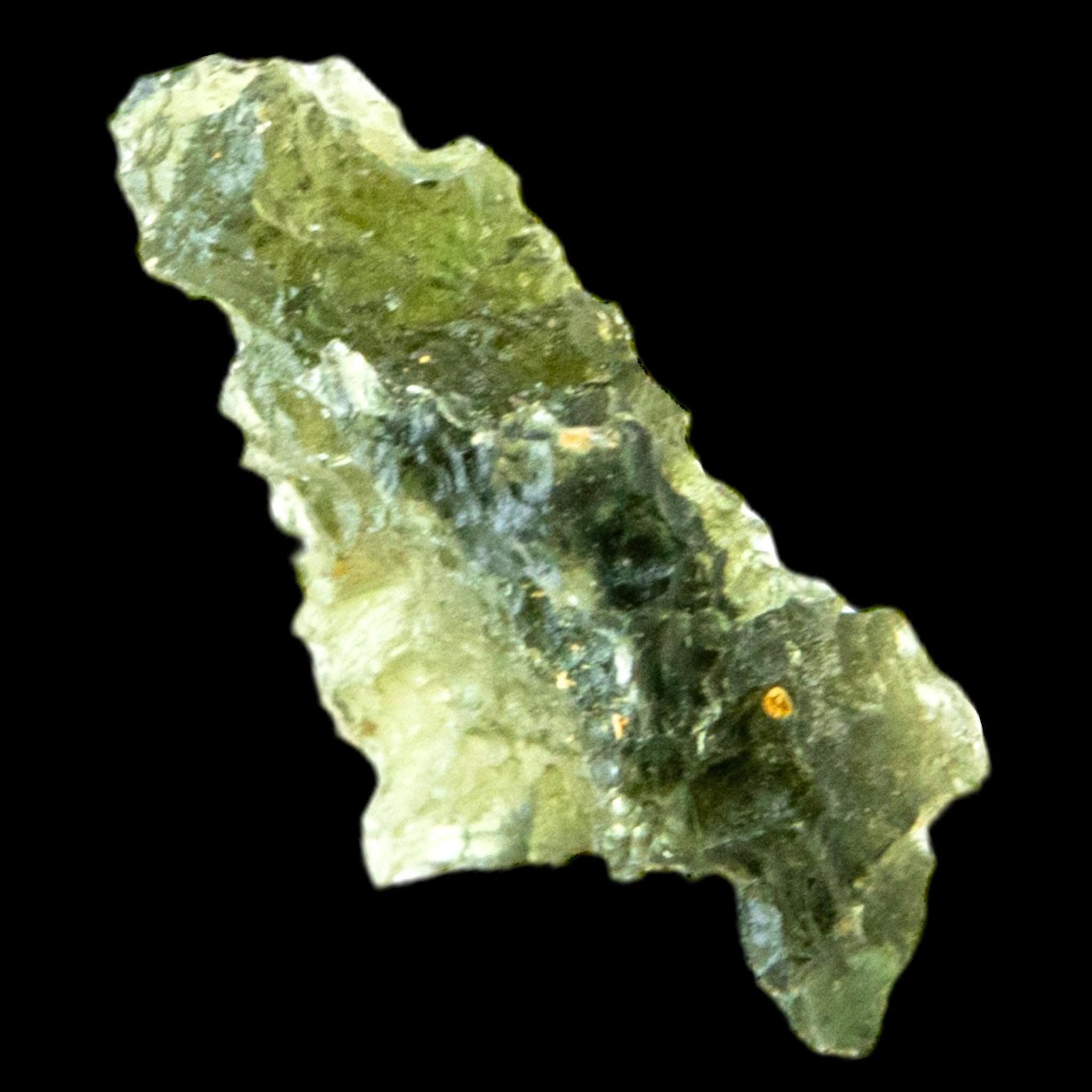 Hedgehog moldavite crystal, raw green moldavite tektite from czech republic, natural moldavite specimen with sharp spiky texture - Image 4