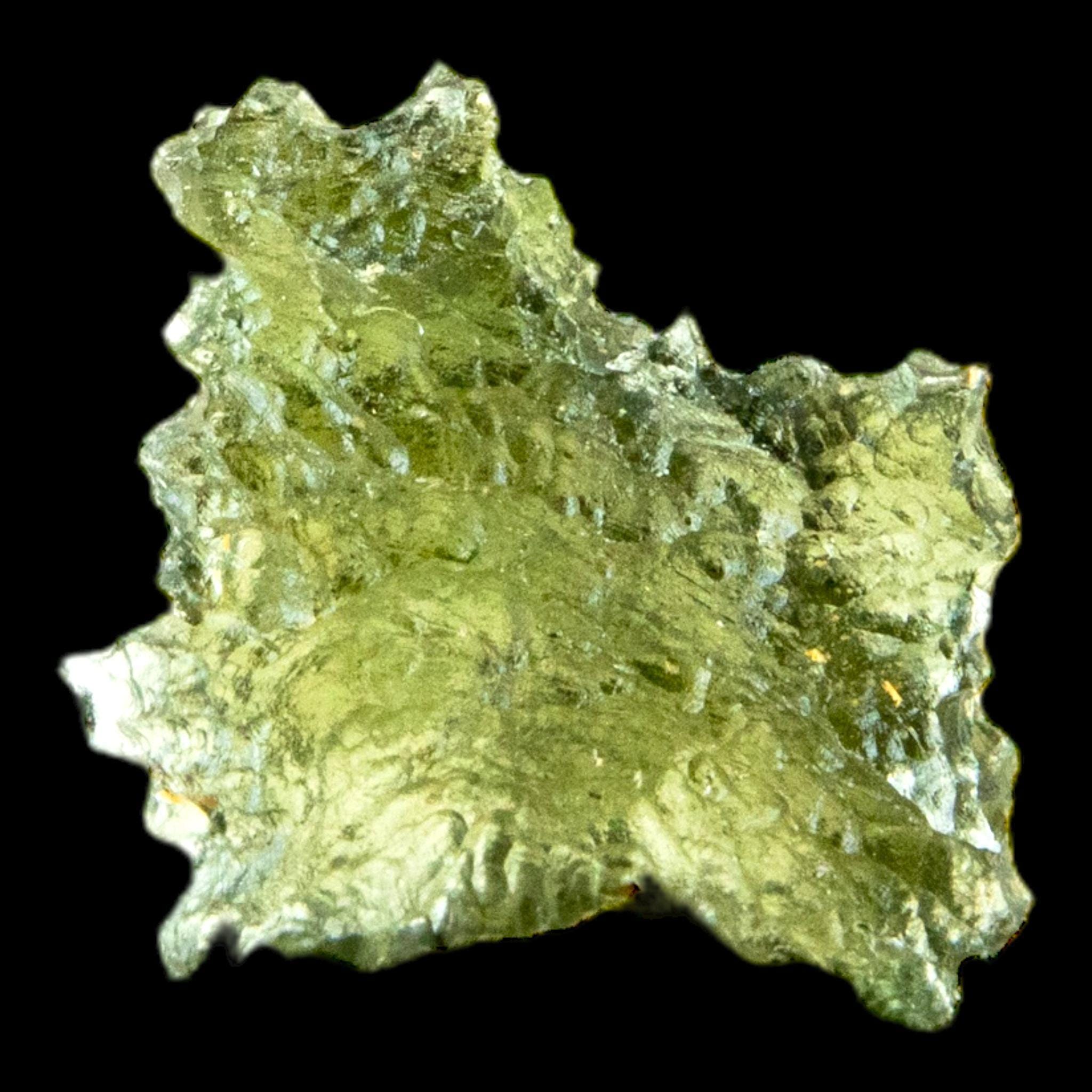 Hedgehog moldavite crystal, raw green moldavite tektite from czech republic, natural moldavite specimen with sharp spiky texture - Image 5