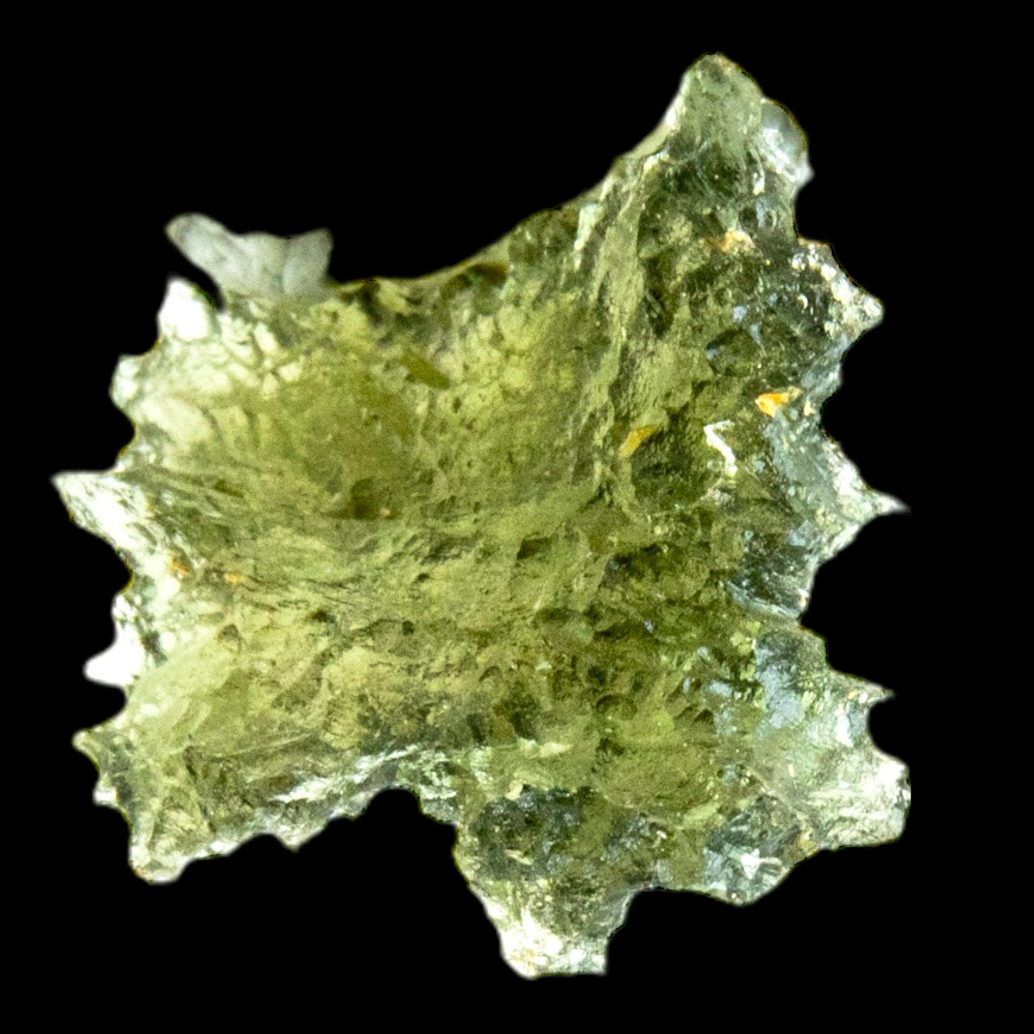 Hedgehog moldavite crystal, raw green moldavite tektite from czech republic, natural moldavite specimen with sharp spiky texture - Image 7