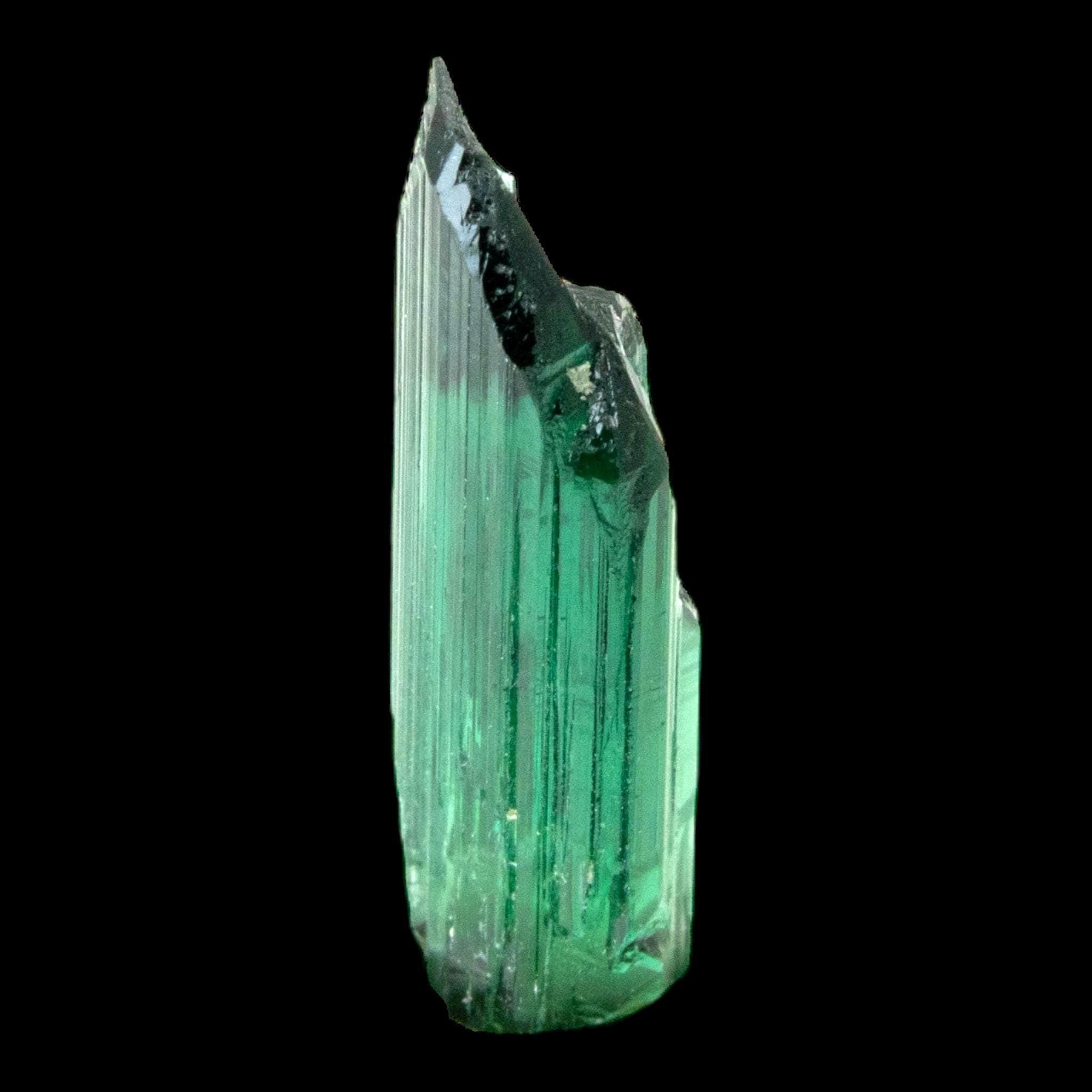 Green tourmaline crystal natural raw crystal specimen from brazil gem quality collector mineral cruzeiro mine green tourmaline