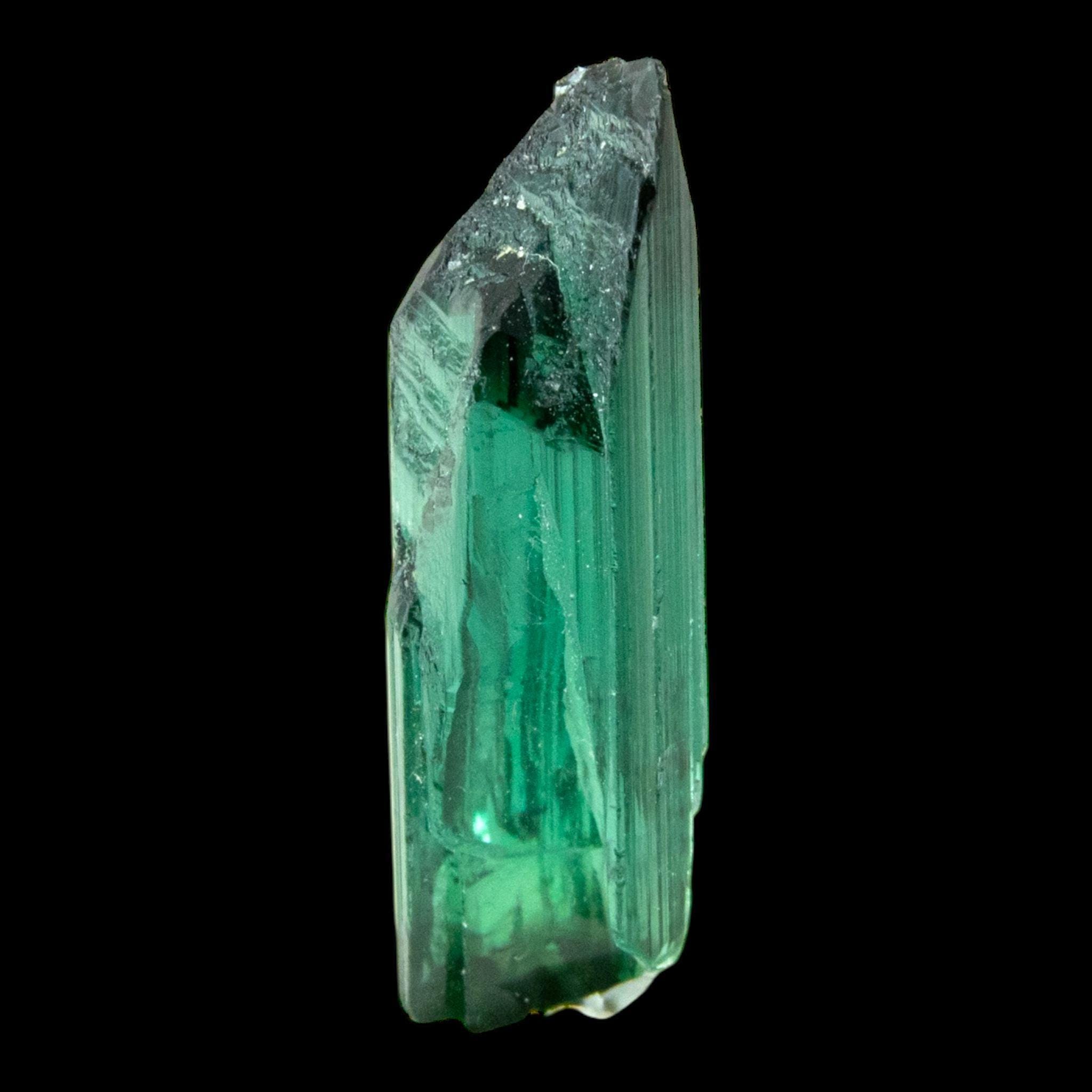 Green tourmaline crystal natural raw crystal specimen from brazil gem quality collector mineral cruzeiro mine green tourmaline - Image 5