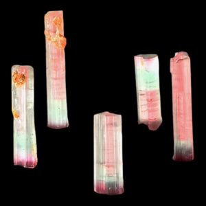 Tourmaline crystals tricolour for jewellery making natural pink green tourmaline for wire wrapping raw crystal