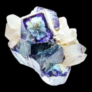 Purple fluorite with quartz cluster, natural cubic fluorite crystal from namibia, display or meditation piece for collectors and energy work