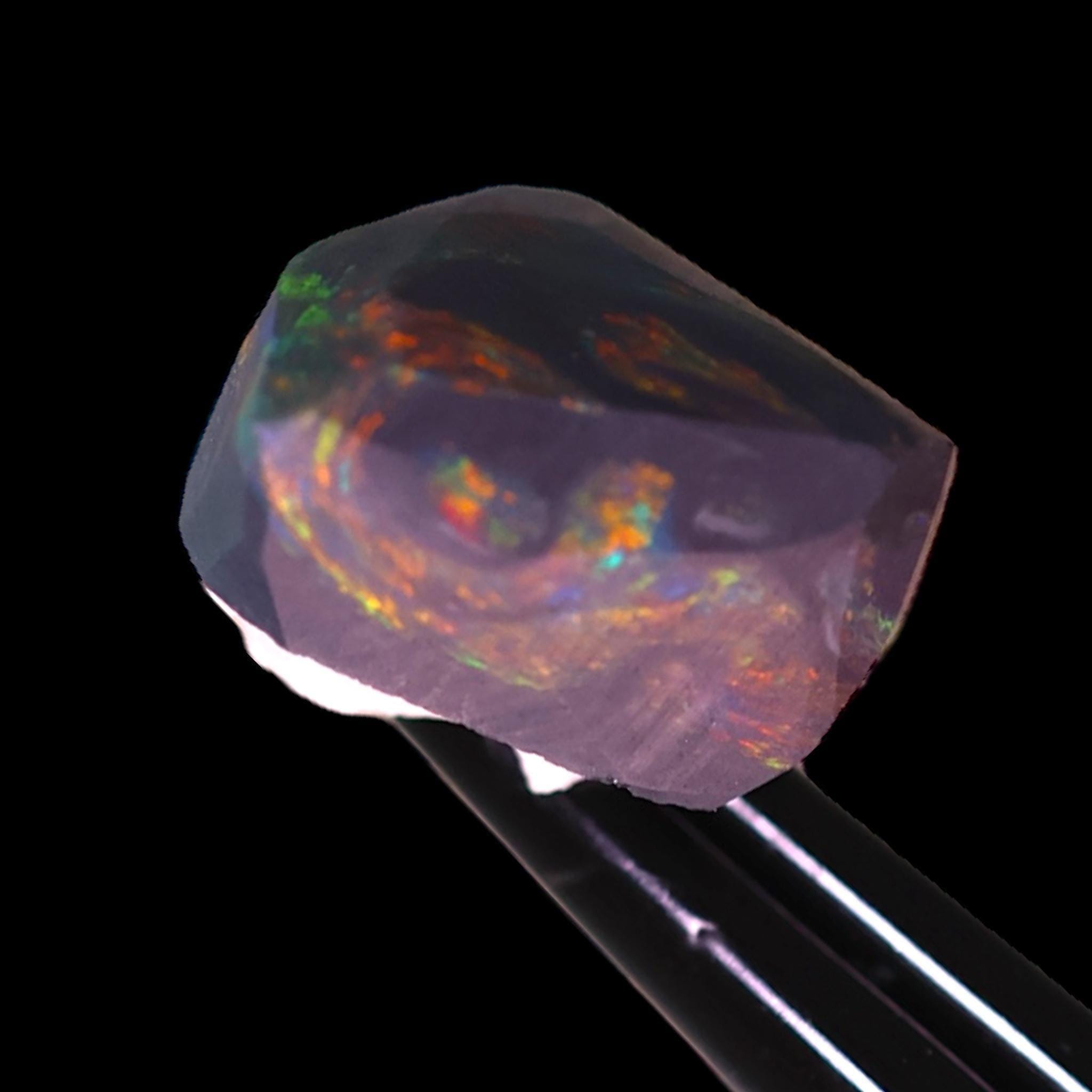 Black opal rub from lightning ridge, natural australian opal with red fire, rare opal for cutters and collectors - Image 7