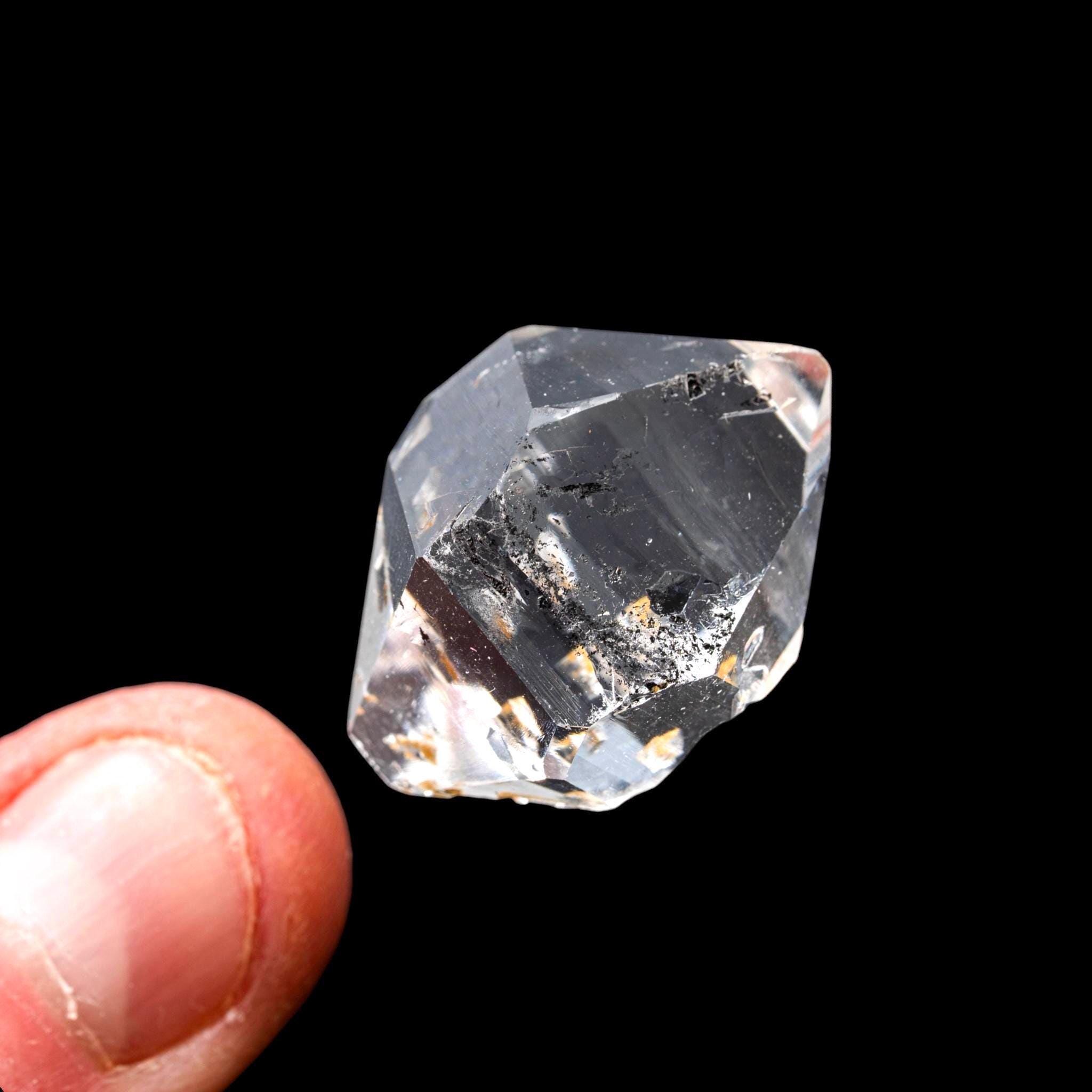 Large herkimer diamond crystal, double terminated quartz specimen, included new york mineral for collectors - Image 4