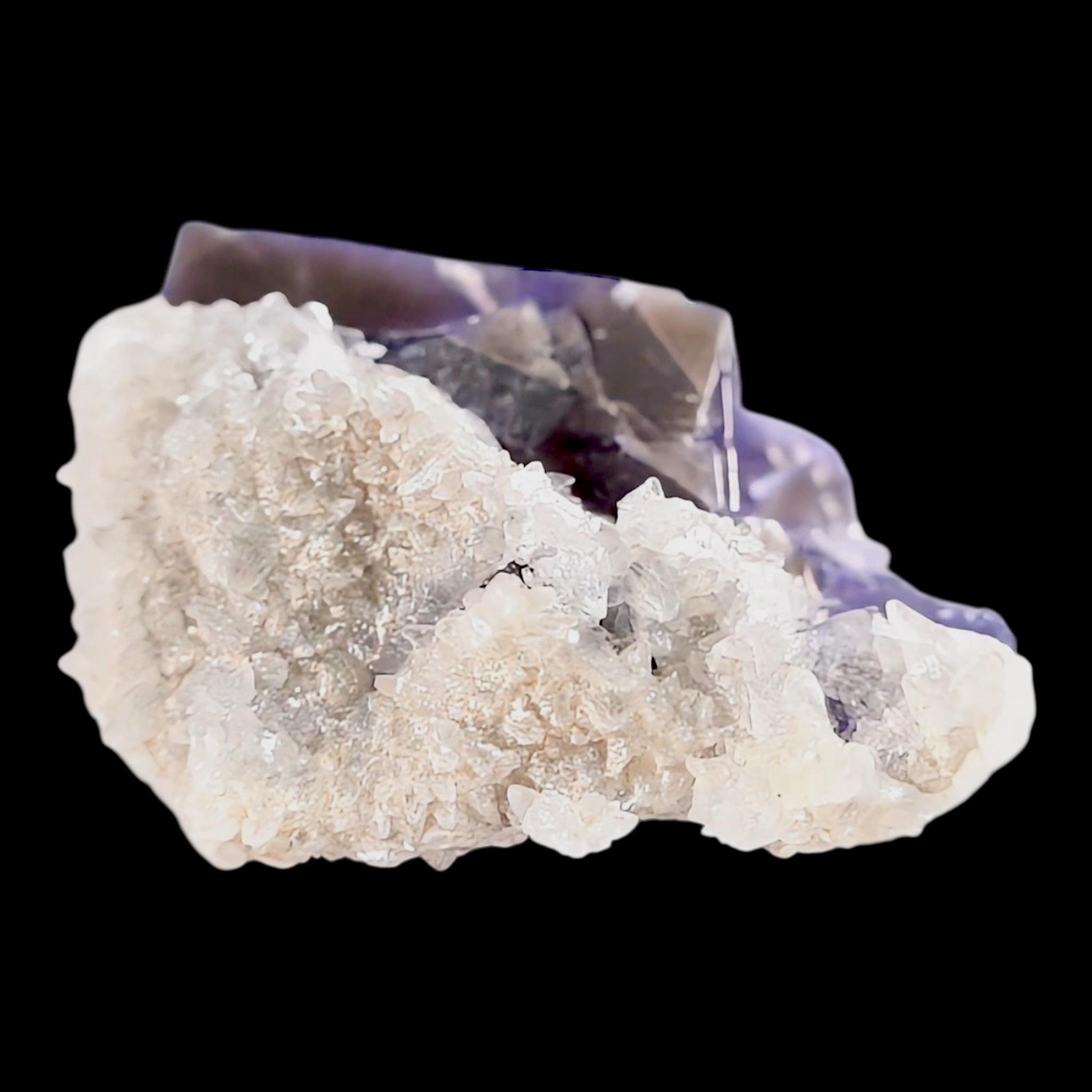 Purple fluorite crystal, cubic fluorite on matrix, natural fluorite specimen, raw crystal cluster for display - Image 2
