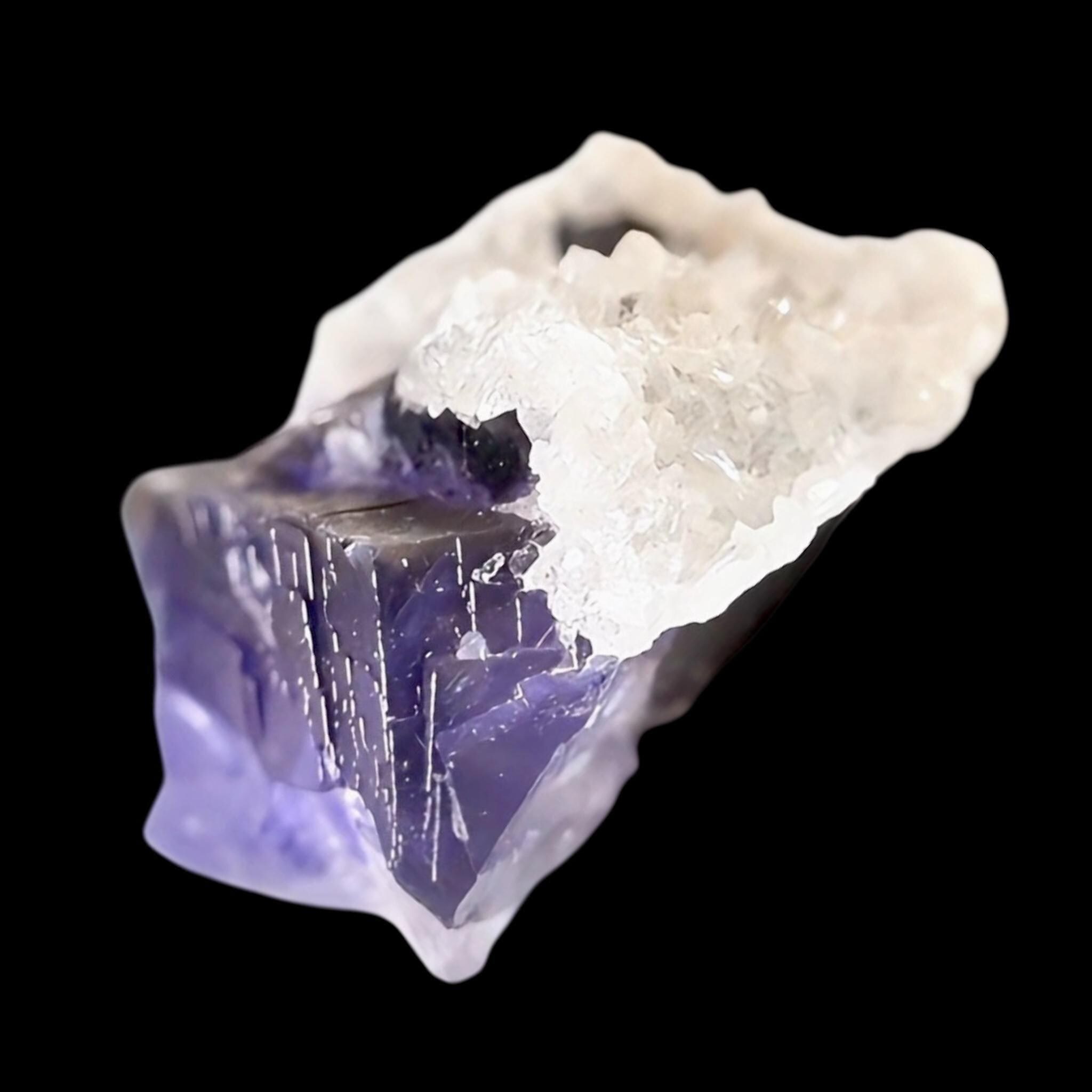 Purple fluorite crystal, cubic fluorite on matrix, natural fluorite specimen, raw crystal cluster for display - Image 3
