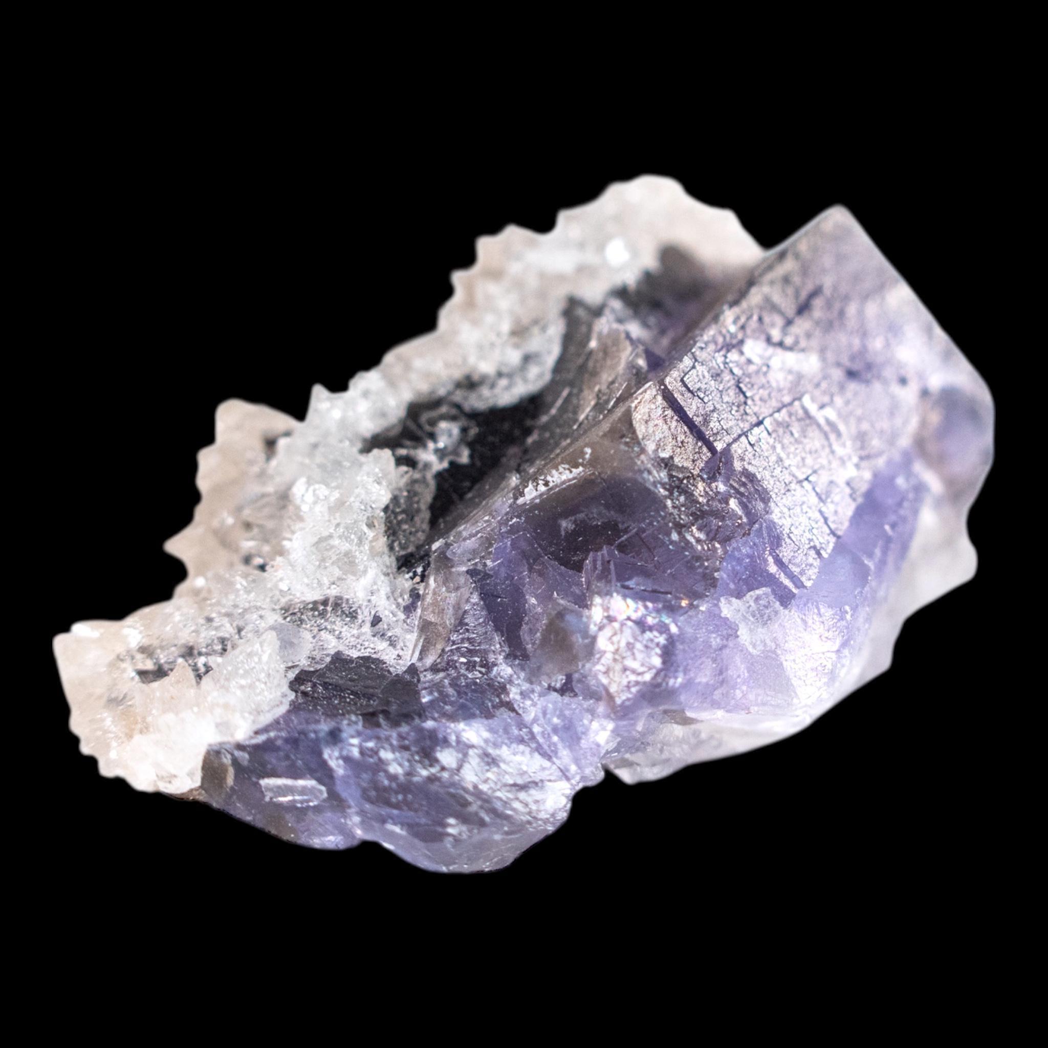 Purple fluorite crystal, cubic fluorite on matrix, natural fluorite specimen, raw crystal cluster for display - Image 4