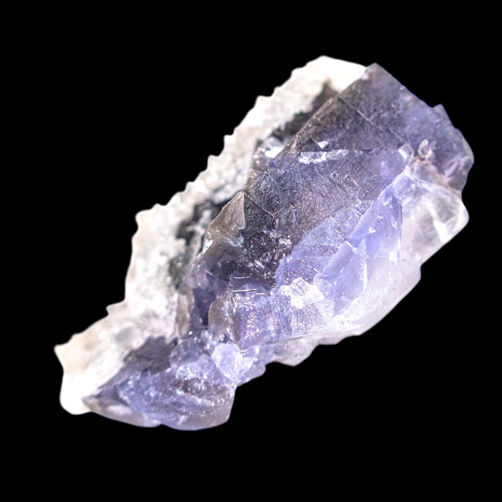 Purple fluorite crystal, cubic fluorite on matrix, natural fluorite specimen, raw crystal cluster for display - Image 6