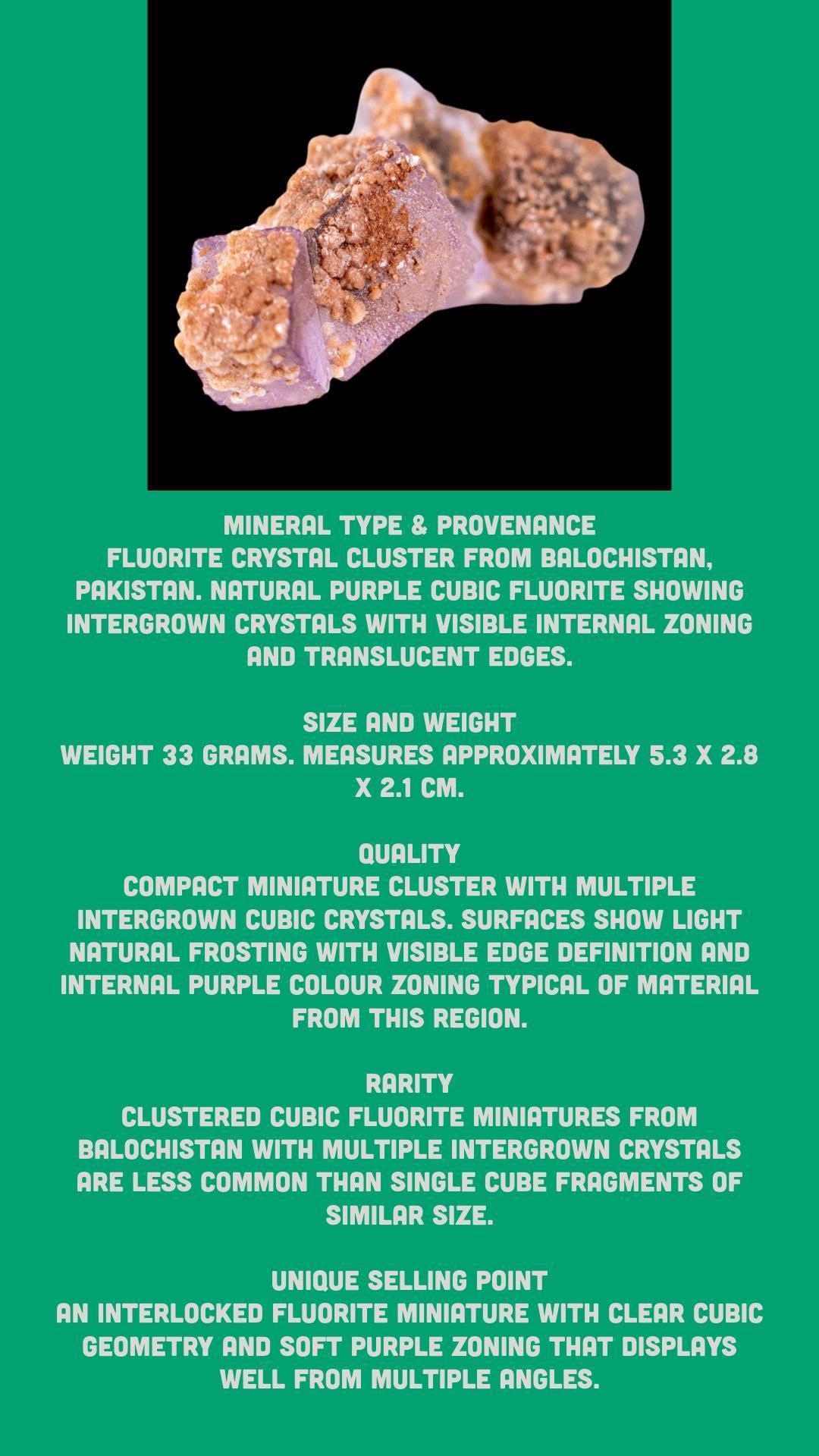 Fluorite mineral specimen and natural crystal from pakistan, for mineral collectors, home decor or desk display - Image 8
