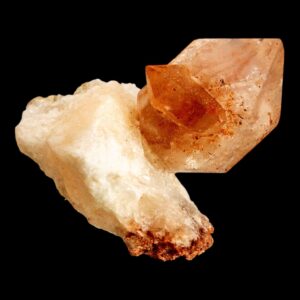 Hematoid quartz crystal on quartz from spain, mineral specimen for collectors