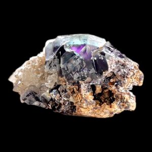 Purple fluorite cluster with quartz, fluorite crystal specimen, cubic fluorite for collectors, natural fluorite cluster
