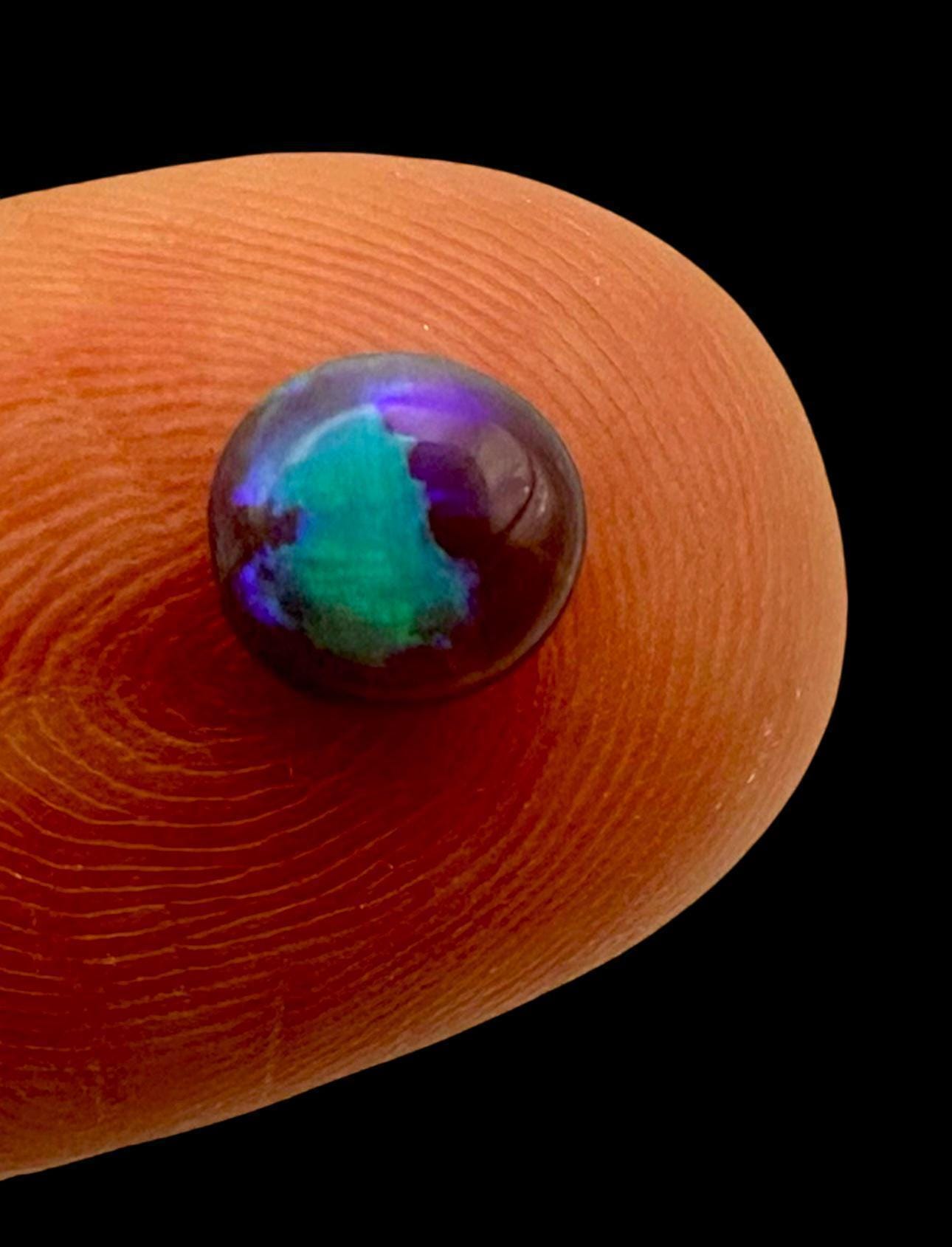 Black opal with vivid purple and blue flash, natural loose opal for rings or pendants, australian opal cabochon
