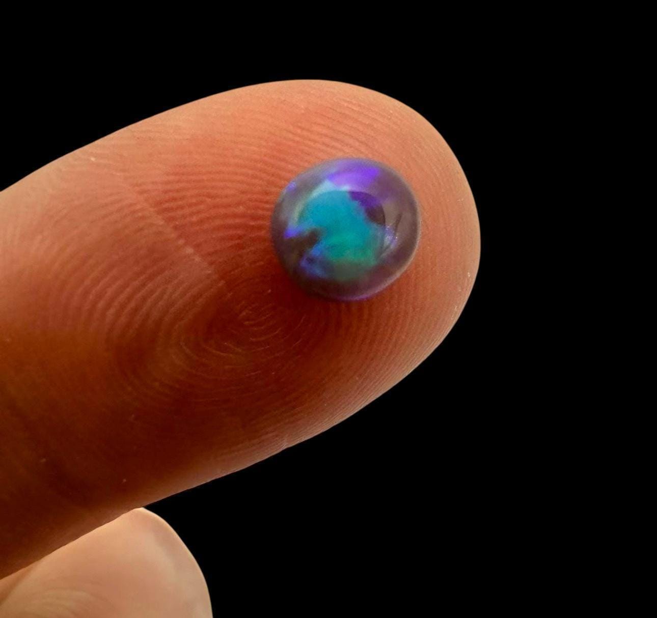 Black opal with vivid purple and blue flash, natural loose opal for rings or pendants, australian opal cabochon - Image 2