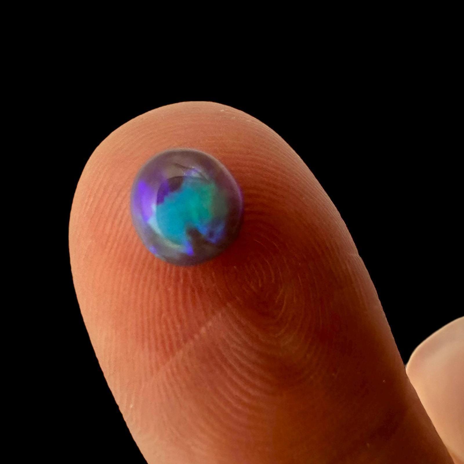 Black opal with vivid purple and blue flash, natural loose opal for rings or pendants, australian opal cabochon - Image 3