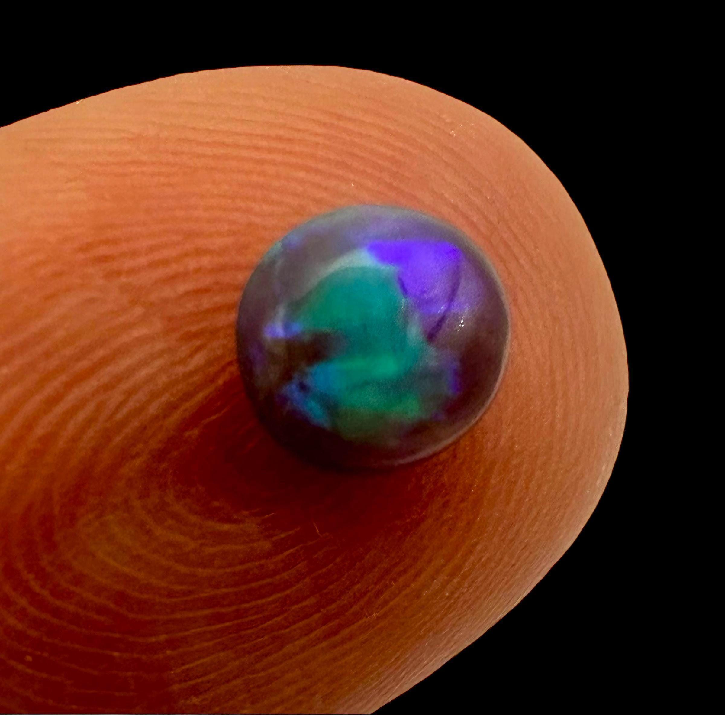 Black opal with vivid purple and blue flash, natural loose opal for rings or pendants, australian opal cabochon - Image 4