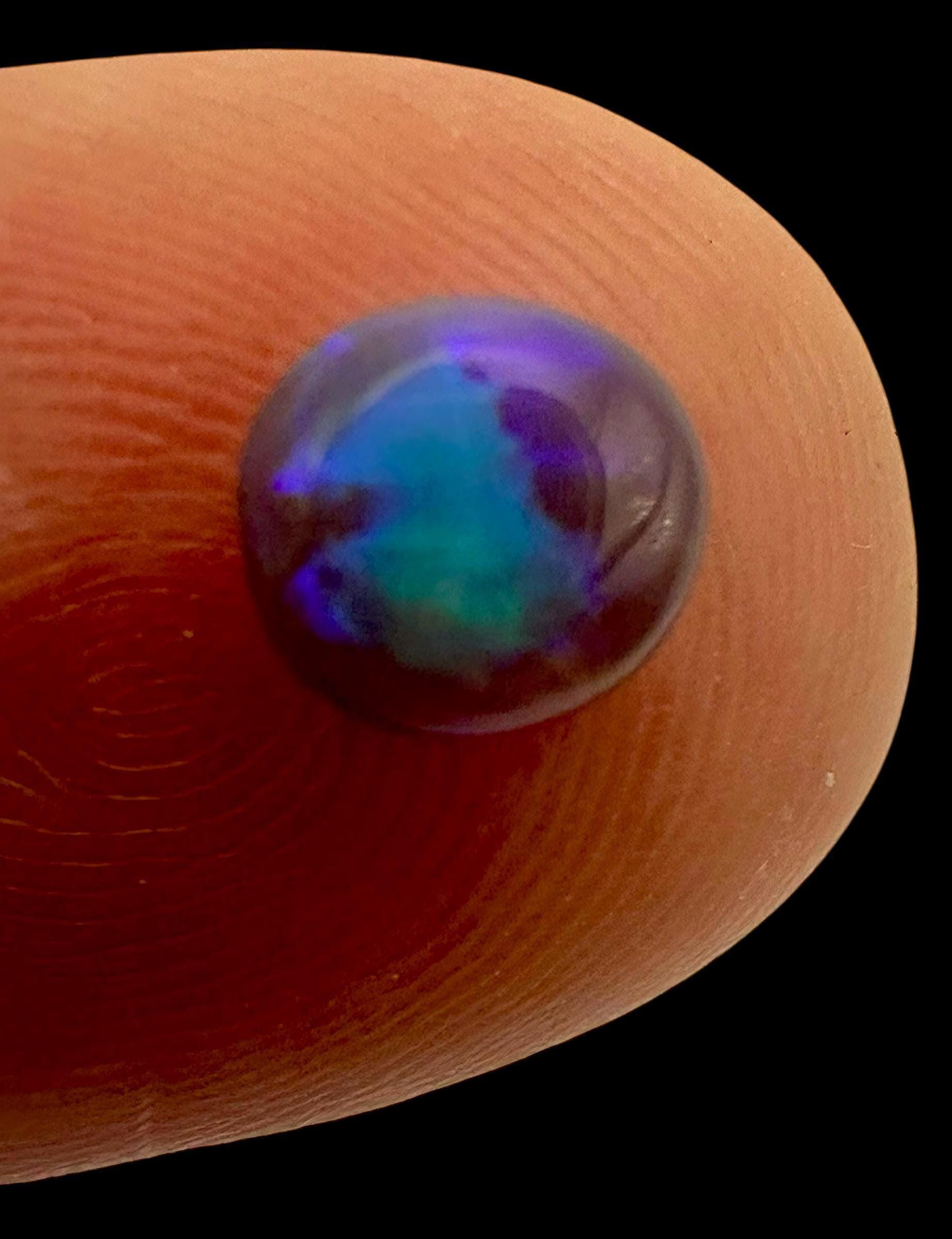 Black opal with vivid purple and blue flash, natural loose opal for rings or pendants, australian opal cabochon - Image 5