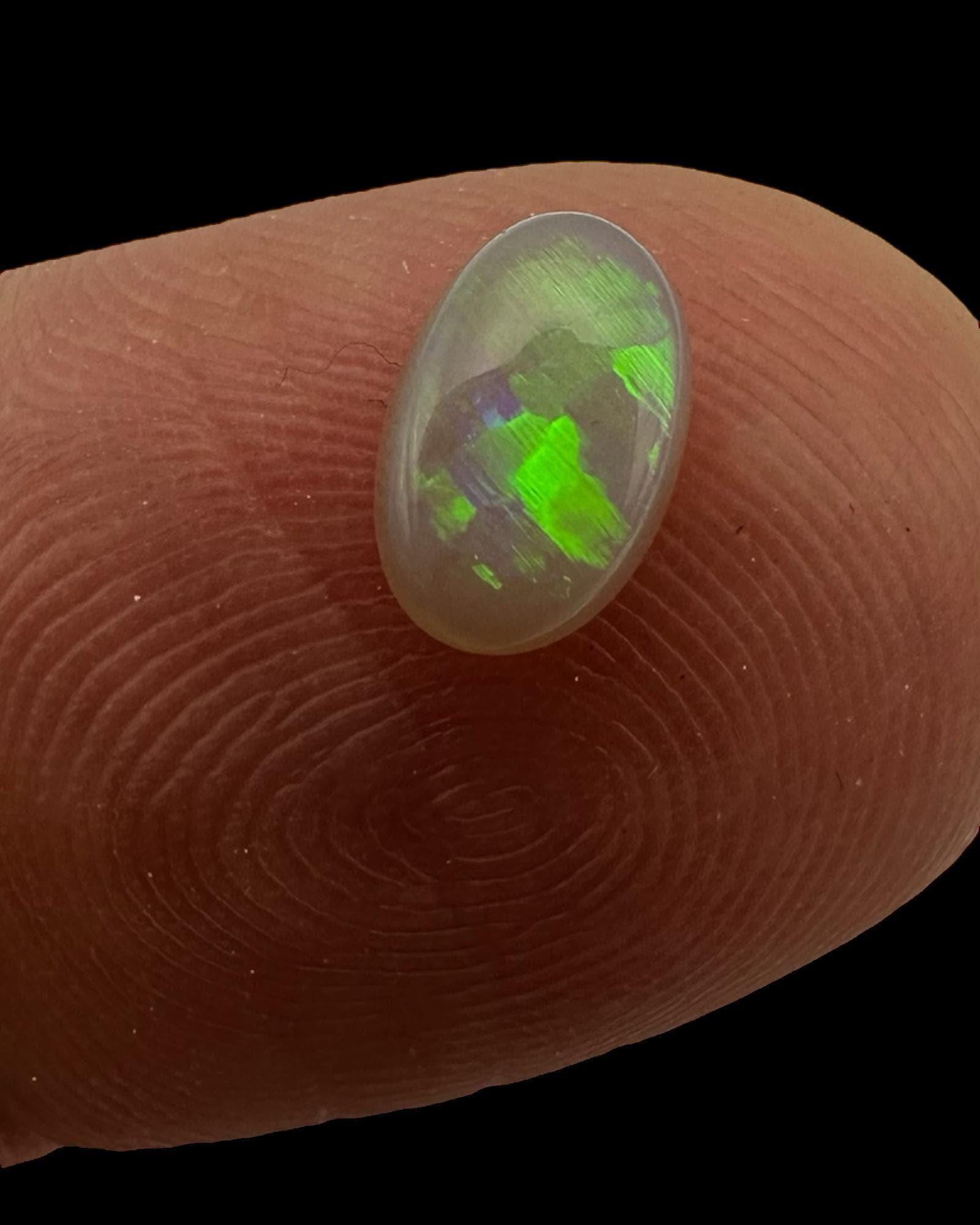 Opal cabochon for jewellery, natural solid opal with green and purple play of colour, loose oval opal stone for ring or pendant - Image 5