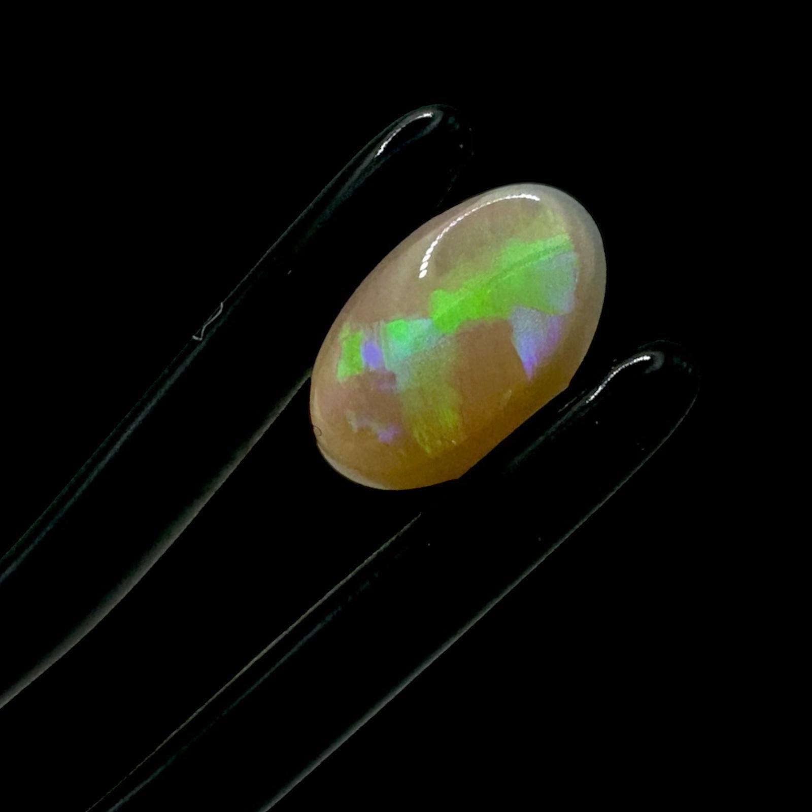 Opal cabochon for jewellery, natural solid opal with green and purple play of colour, loose oval opal stone for ring or pendant - Image 6