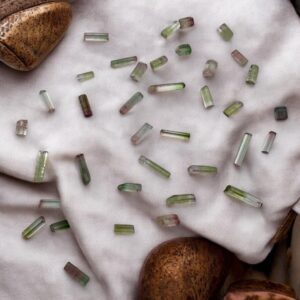 Watermelon tourmaline crystals, dara-i-pech afghanistan, small mixed quality tourmaline pieces, budget crystals for collection or gifting
