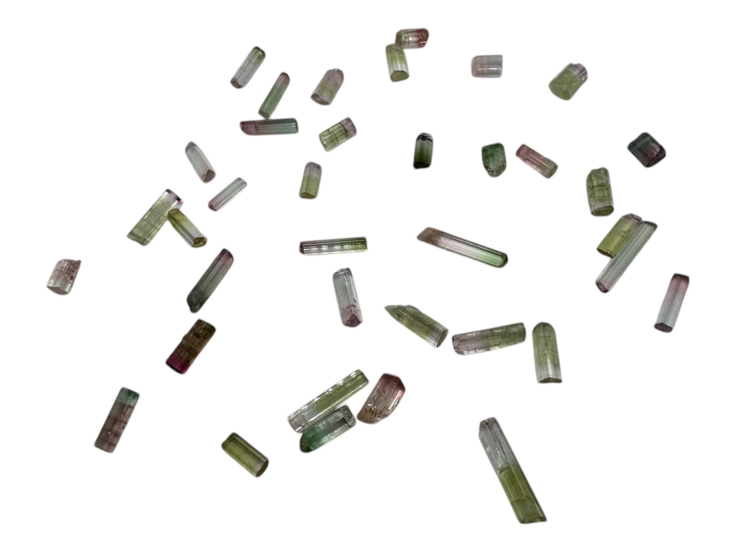 Watermelon tourmaline crystals, dara-i-pech afghanistan, small mixed quality tourmaline pieces, budget crystals for collection or gifting - Image 3