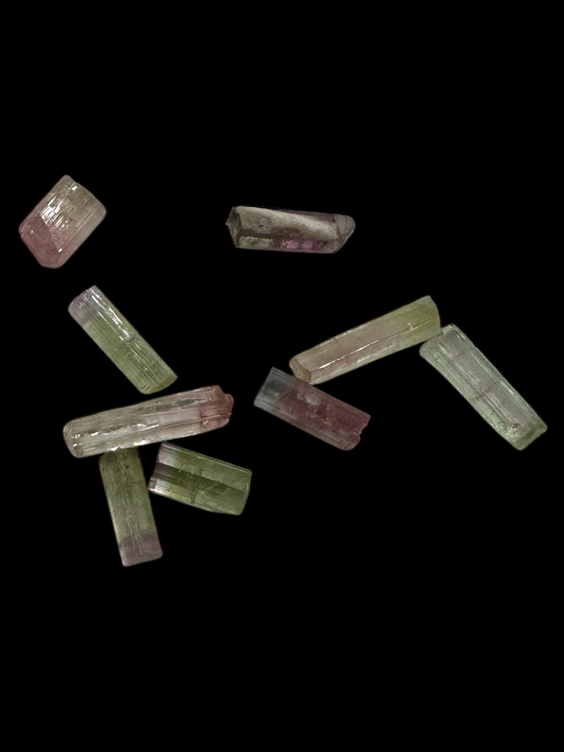 Watermelon tourmaline crystals, dara-i-pech afghanistan, small mixed quality tourmaline pieces, budget crystals for collection or gifting - Image 8