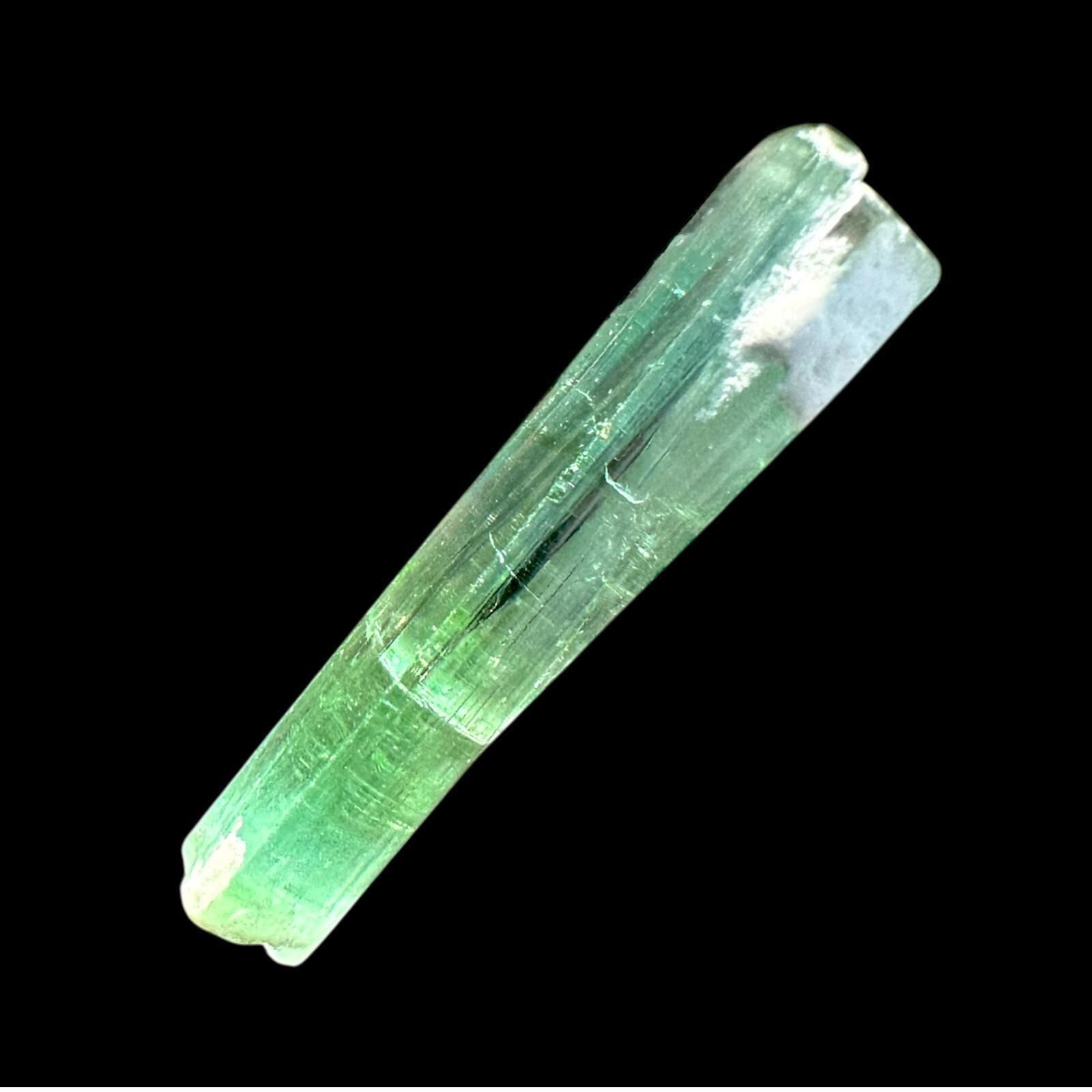 Green green elbaite tourmaline specimen natural raw tourmaline crystal light green pegmatite mineral for collectors display or energy work - Image 3