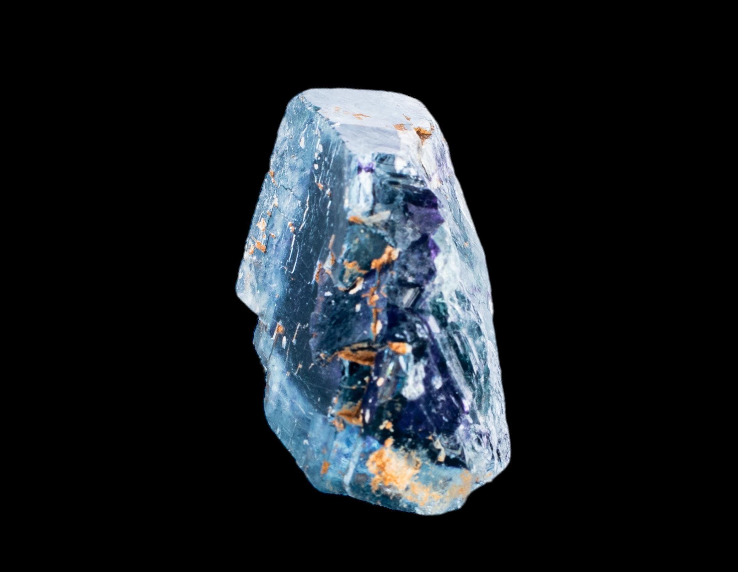 Raw fluorite crystal with deep purple cube, namibian fluorite mineral specimen, okorusu blue fluorite, natural cubic fluorite for sale - Image 5