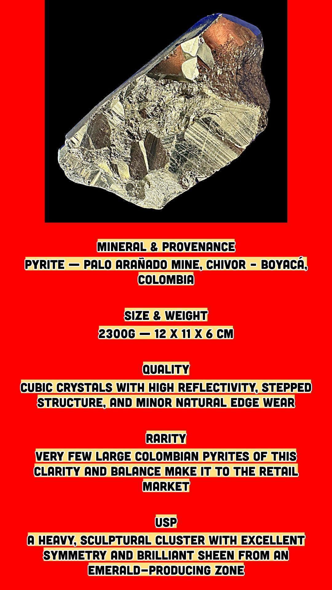 Large pyrite specime, statement piece ideal for manifestation, crystal decor display and for serious crystal collections - Image 8