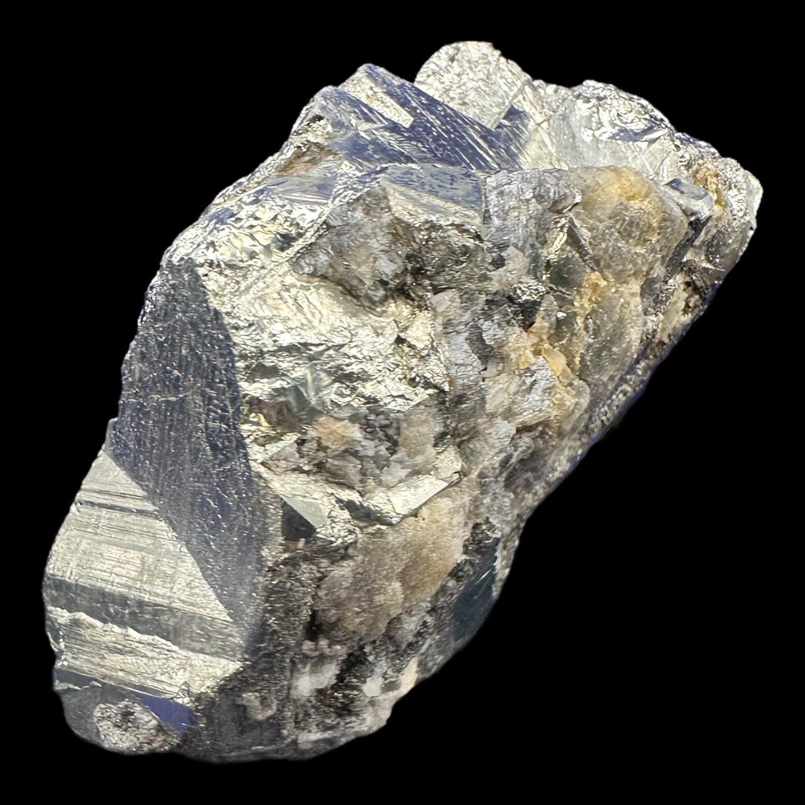 Natural pyrite crystal on quartz matrix from colombia, golden metallic mineral specimen, raw pyrite cluster, collector display piece - Image 4