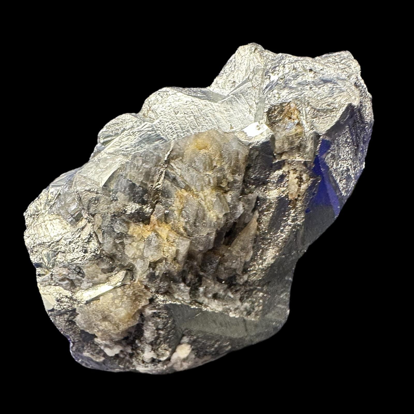 Natural pyrite crystal on quartz matrix from colombia, golden metallic mineral specimen, raw pyrite cluster, collector display piece - Image 6