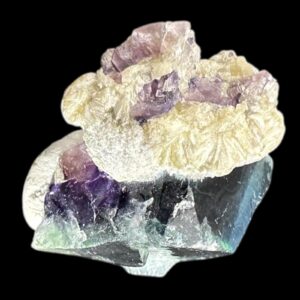 Fluorite crystal with phantom core, raw chinese fluorite with purple and indigo zoning, crystal specimen for display or collection